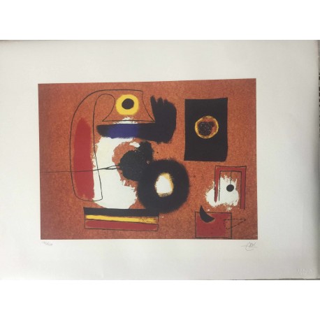 Joan Miro Litografia Spadem su carta Arches cm 56x76 con certificato