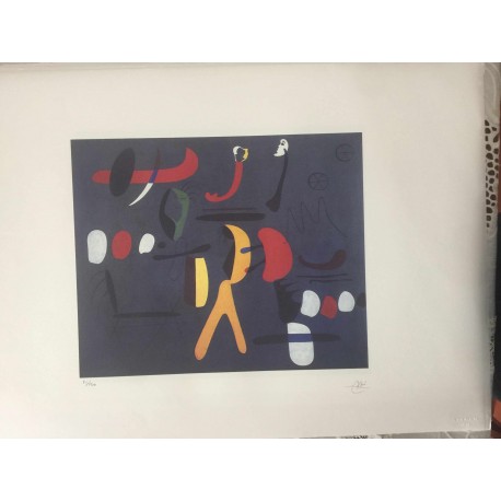 Joan Miro Litografia Spadem su carta Arches cm 56x76 con certificato