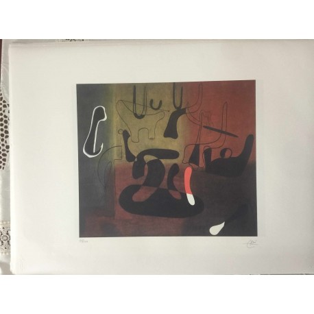 Joan Miro Litografia Spadem su carta Arches cm 56x76 con certificato