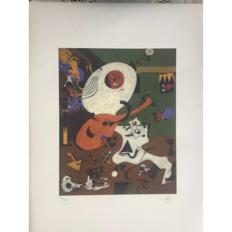 Joan Miro Litografia Spadem su carta Arches cm 56x76 con certificato