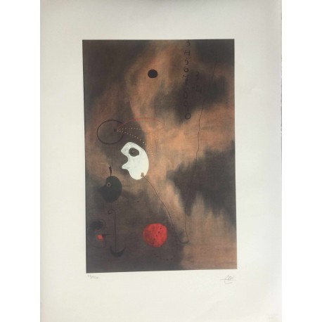 Joan Miro Litografia Spadem su carta Arches cm 56x76 con certificato