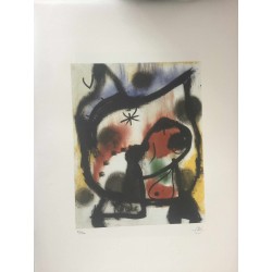 Joan Miro Litografia Spadem su carta Arches cm 56x76 con certificato