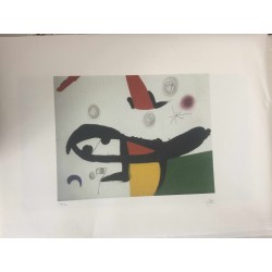 Joan Miro Litografia Spadem su carta Arches cm 56x76 con certificato