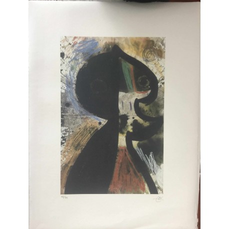 Joan Miro Litografia Spadem su carta Arches cm 56x76 con certificato