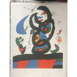 Joan Miro Litografia Spadem su carta Arches cm 56x76 con certificato