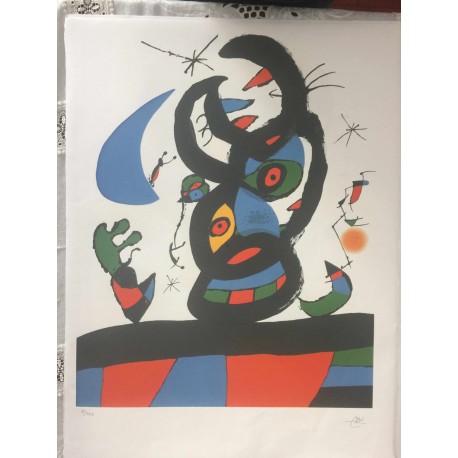 Joan Miro Litografia Spadem su carta Arches cm 56x76 con certificato