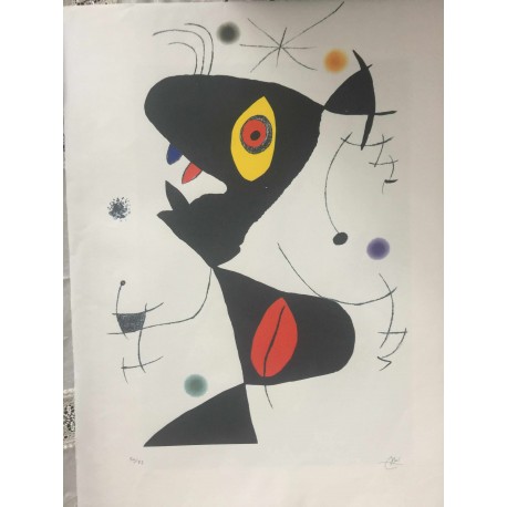 Joan Miro Litografia Spadem su carta Arches cm 56x76 con certificato