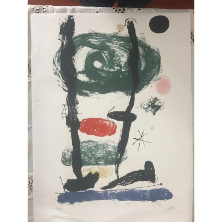 Joan Miro Litografia Spadem su carta Arches cm 56x76 con certificato