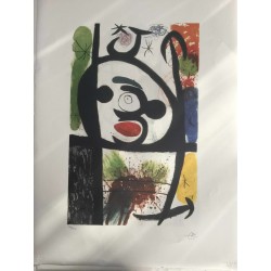 Joan Miro Litografia Spadem su carta Arches cm 56x76 con certificato