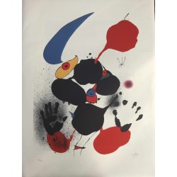 Joan Miro Litografia Spadem su carta Arches cm 56x76 con certificato