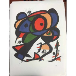 Joan Miro Litografia Spadem su carta Arches cm 56x76 con certificato