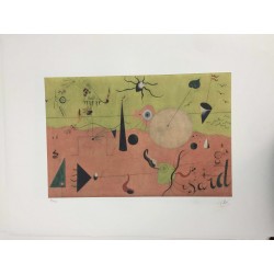 Joan Miro Litografia Spadem su carta Arches cm 56x76 con certificato