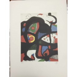 Joan Miro Litografia Spadem su carta Arches cm 56x76 con certificato