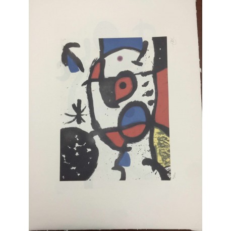 Joan Miro Litografia Spadem su carta Arches cm 56x76 con certificato