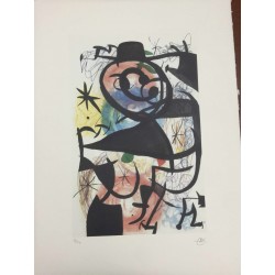 Joan Miro Litografia Spadem su carta Arches cm 56x76 con certificato