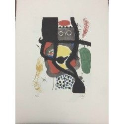 Joan Miro Litografia Spadem su carta Arches cm 56x76 con certificato