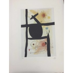 Joan Miro Litografia Spadem su carta Arches cm 56x76 con certificato