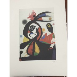 Joan Miro Litografia Spadem su carta Arches cm 56x76 con certificato