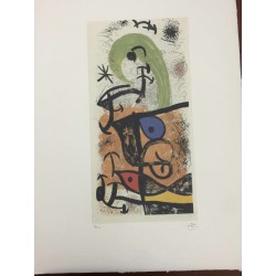 Joan Miro Litografia Spadem su carta Arches cm 56x76 con certificato