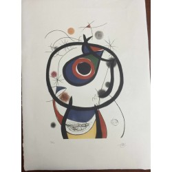 Joan Miro Litografia Spadem su carta Arches cm 56x76 con certificato