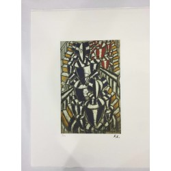 Fernand Leger litografia bfk 50x65 cm con certificato