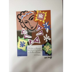 Henri Matisse Litografia cm 50x70 con autentica edizione 1995