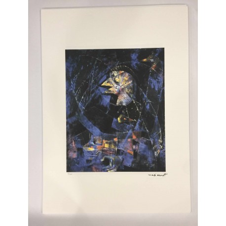 Max Ernst litografia 50x70 cm firma in lastra edizione Spadem