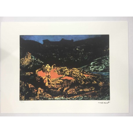 Max Ernst litografia 50x70 cm firma in lastra edizione Spadem