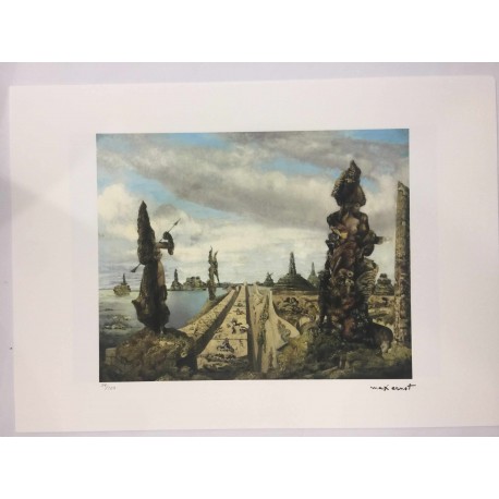 Max Ernst litografia 50x70 cm firma in lastra edizione Spadem