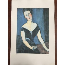 Modigliani Amedeo Litografia cm 51x78 con autentica edizione Georges Israel