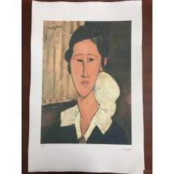 Modigliani Amedeo Litografia cm 51x78 con autentica edizione Georges Israel