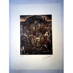 Salvador Dali cm 50x65 carta BFK RIVES firmato a matita timbro artista