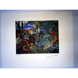 Salvador Dali cm 50x65 carta BFK RIVES firmato a matita timbro artista