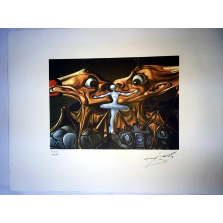 Salvador Dali cm 50x65 carta BFK RIVES firmato a matita timbro artista