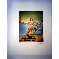 Salvador Dali cm 50x65 carta BFK RIVES firmato a matita timbro artista