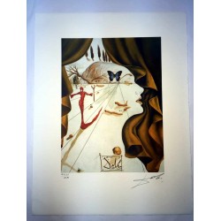 Salvador Dali cm 50x65 carta BFK RIVES firmato a matita timbro artista