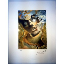 Salvador Dali cm 50x65 carta BFK RIVES firmato a matita timbro artista