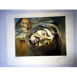 Salvador Dali cm 50x65 carta BFK RIVES firmato a matita timbro artista