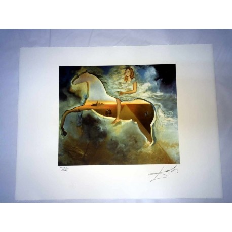 Salvador Dali cm 50x65 carta BFK RIVES firmato a matita timbro artista