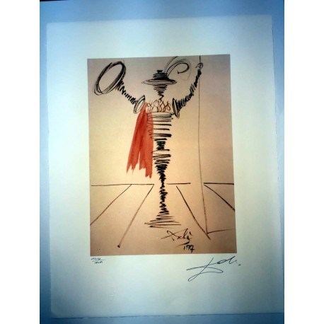 Salvador Dali cm 50x65 carta BFK RIVES firmato a matita timbro artista