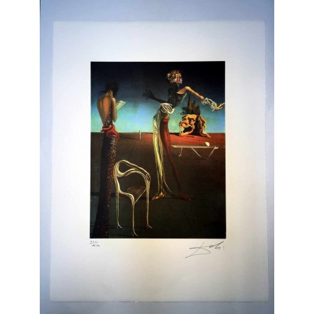 Salvador Dali cm 50x65 carta BFK RIVES firmato a matita timbro artista