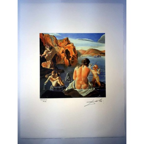 Salvador Dali cm 50x65 carta BFK RIVES firmato a matita timbro artista