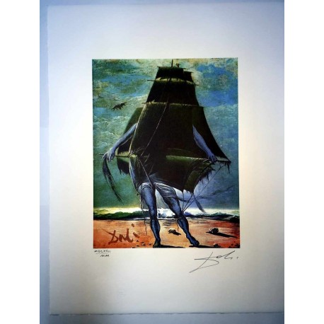 Salvador Dali cm 50x65 carta BFK RIVES firmato a matita timbro artista