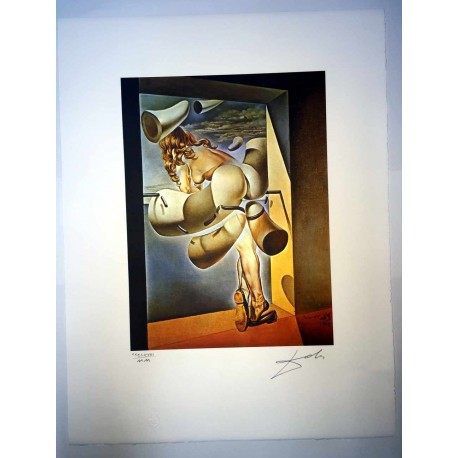 Salvador Dali cm 50x65 carta BFK RIVES firmato a matita timbro artista