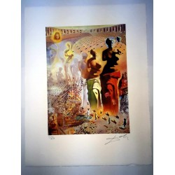 Salvador Dali cm 50x65 carta BFK RIVES firmato a matita timbro artista