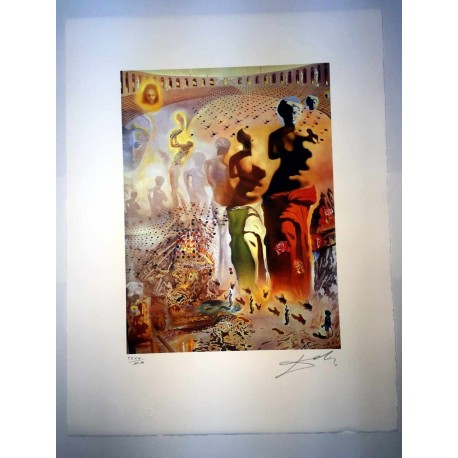 Salvador Dali cm 50x65 carta BFK RIVES firmato a matita timbro artista