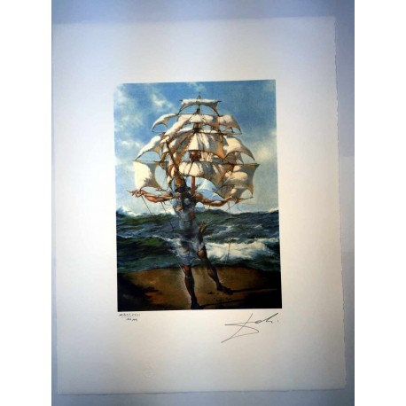 Salvador Dali cm 50x65 carta BFK RIVES firmato a matita timbro artista