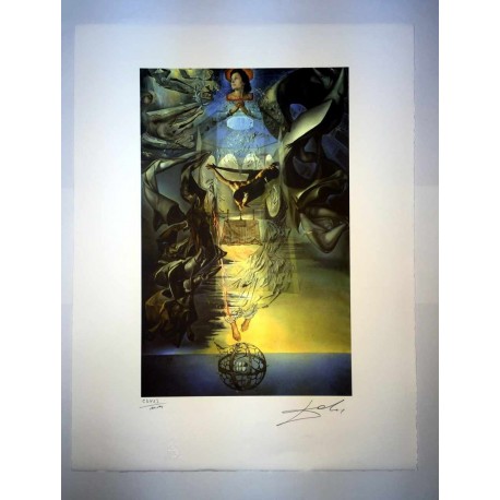 Salvador Dali cm 50x65 carta BFK RIVES firmato a matita timbro artista