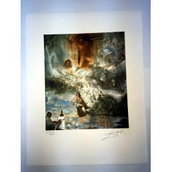 Salvador Dali cm 50x65 carta BFK RIVES firmato a matita timbro artista