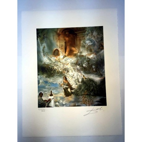 Salvador Dali cm 50x65 carta BFK RIVES firmato a matita timbro artista